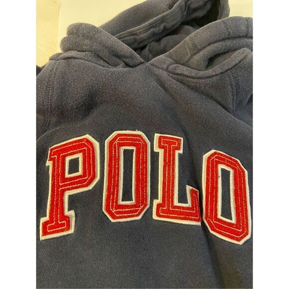 Polo sweatshirt hoodie boys size 5 navy red rn#113338 - Picture 3 of 6